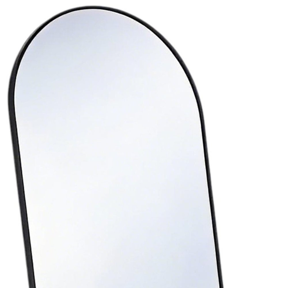 59" Black Aluminum Arch Freestanding And Wall Mounted Framed Full Length Mirror — view 3
