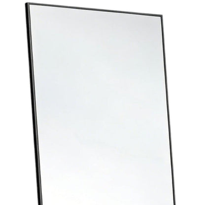 59" Black Aluminum Freestanding And Wall Mounted Framed Full Length Mirror
