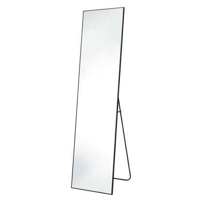 59" Black Aluminum Freestanding And Wall Mounted Framed Full Length Mirror