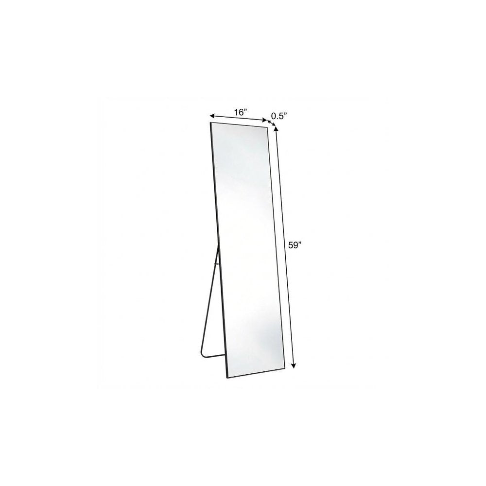 59" Black Aluminum Freestanding And Wall Mounted Framed Full Length Mirror — view 5