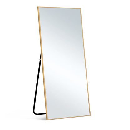 59" Gold Aluminum Freestanding And Wall Mounted Framed Full Length Mirror