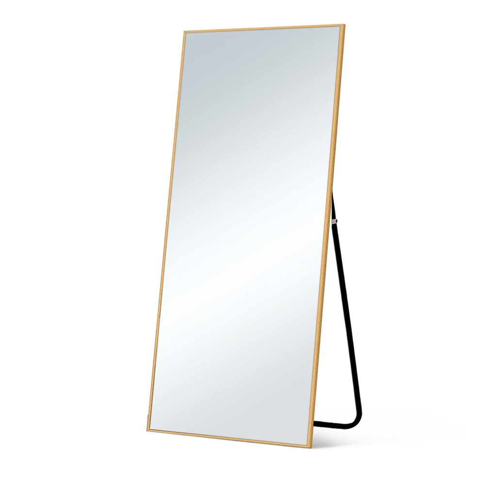59" Gold Aluminum Freestanding And Wall Mounted Framed Full Length Mirror — view 5