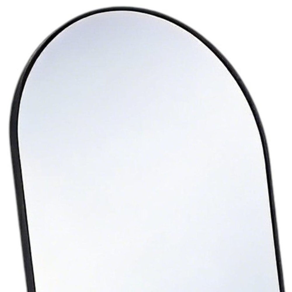 64" Black Aluminum Arch Freestanding And Wall Mounted Framed Full Length Mirror — view 2
