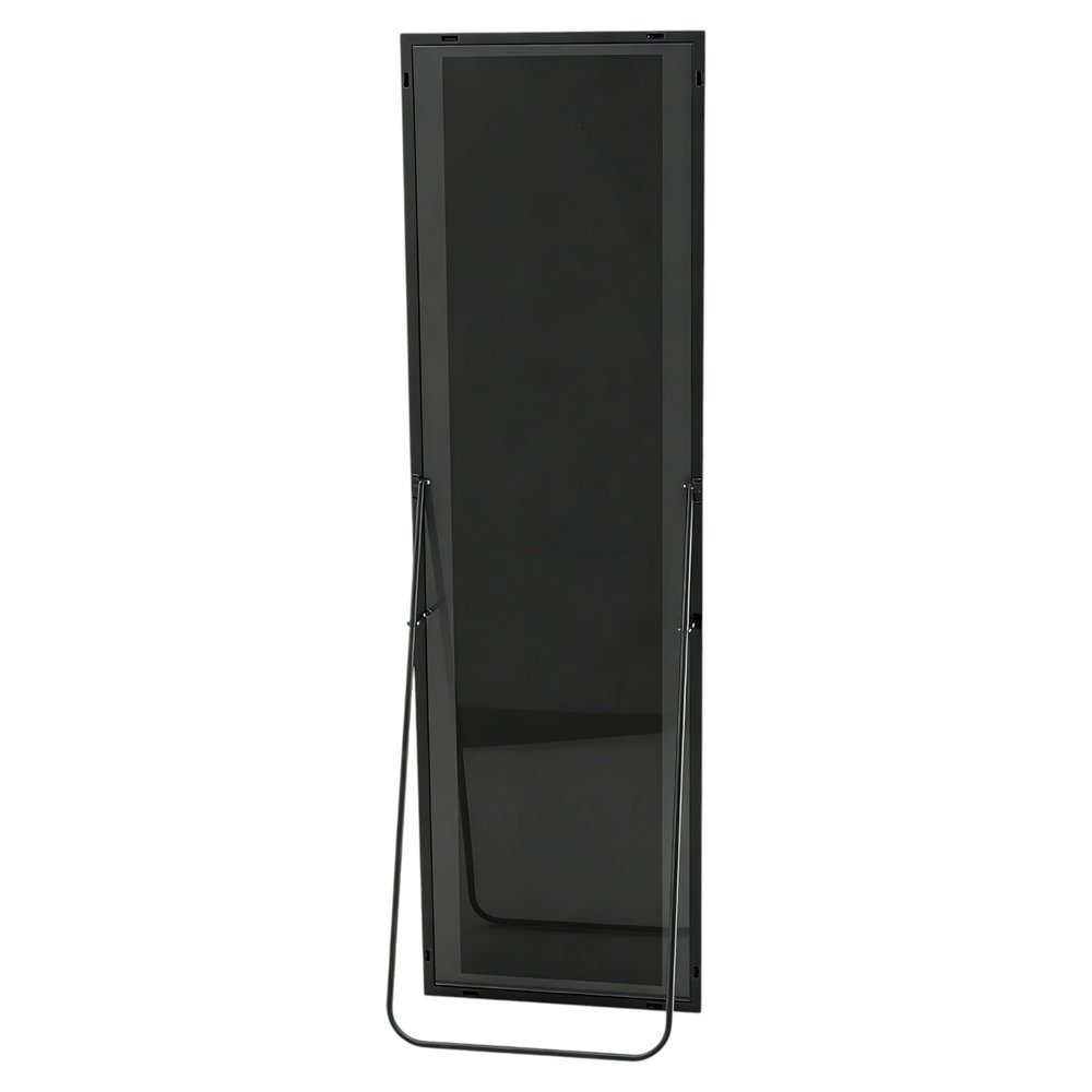 64" Black Aluminum Freestanding And Wall Mounted Framed Full Length Mirror — view 2