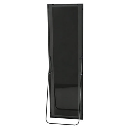64" Black Aluminum Freestanding And Wall Mounted Framed Full Length Mirror