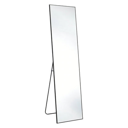 64" Black Aluminum Freestanding And Wall Mounted Framed Full Length Mirror