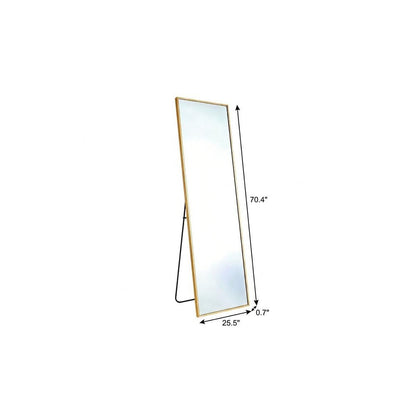 70" Gold Aluminum Freestanding And Wall Mounted Framed Full Length Mirror
