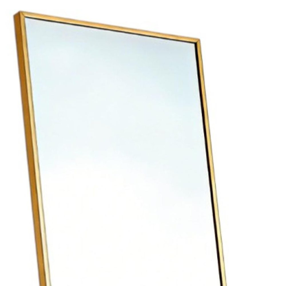 70" Gold Aluminum Freestanding And Wall Mounted Framed Full Length Mirror — view 3