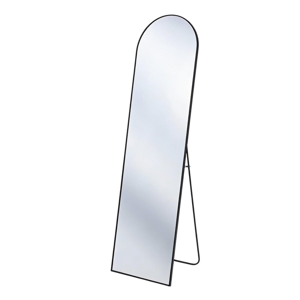 56" Black Aluminum Arch Freestanding And Wall Mounted Framed Full Length Mirror — view 6