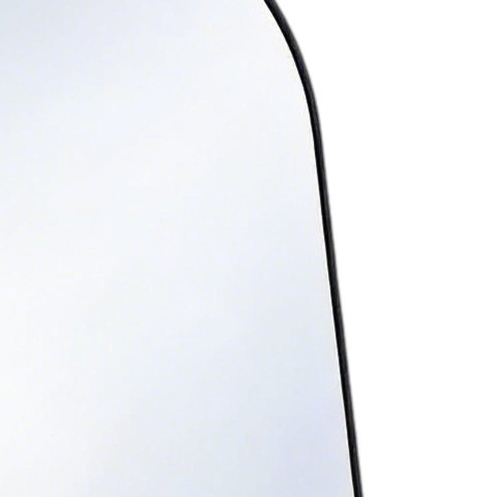 56" Black Aluminum Arch Freestanding And Wall Mounted Framed Full Length Mirror — view 2