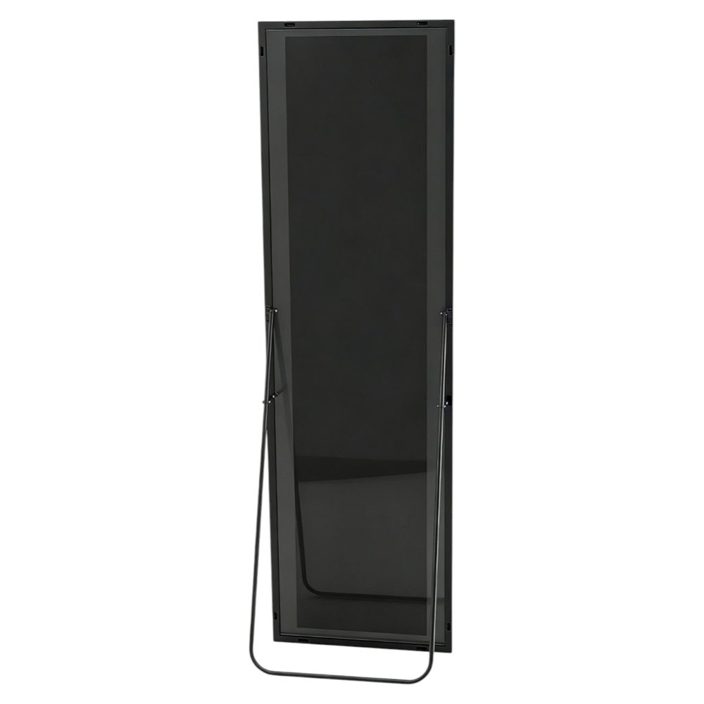 56" Black Aluminum Freestanding And Wall Mounted Framed Full Length Mirror — view 2
