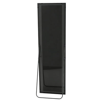 56" Black Aluminum Freestanding And Wall Mounted Framed Full Length Mirror