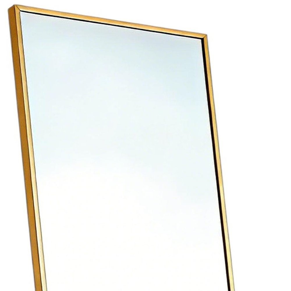56" Gold Aluminum Freestanding And Wall Mounted Framed Full Length Mirror — view 4