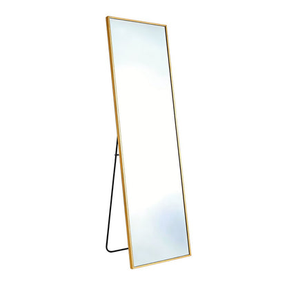 56" Gold Aluminum Freestanding And Wall Mounted Framed Full Length Mirror