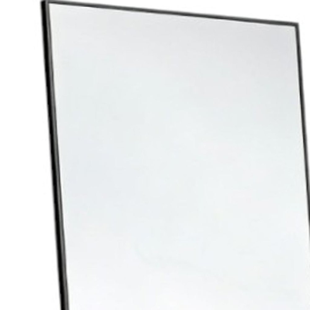 55" Black Aluminum Wall Mount Leaning Or Freestanding Framed Full Length Mirror — view 2