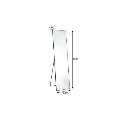 55" Black Aluminum Wall Mount Leaning Or Freestanding Framed Full Length Mirror
