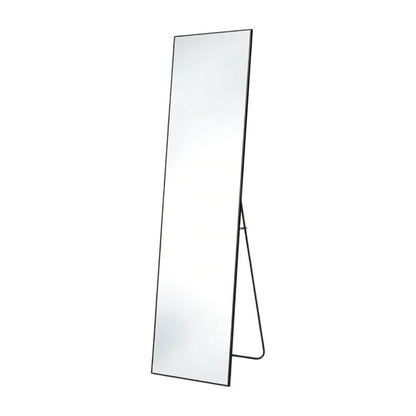 55" Black Aluminum Wall Mount Leaning Or Freestanding Framed Full Length Mirror
