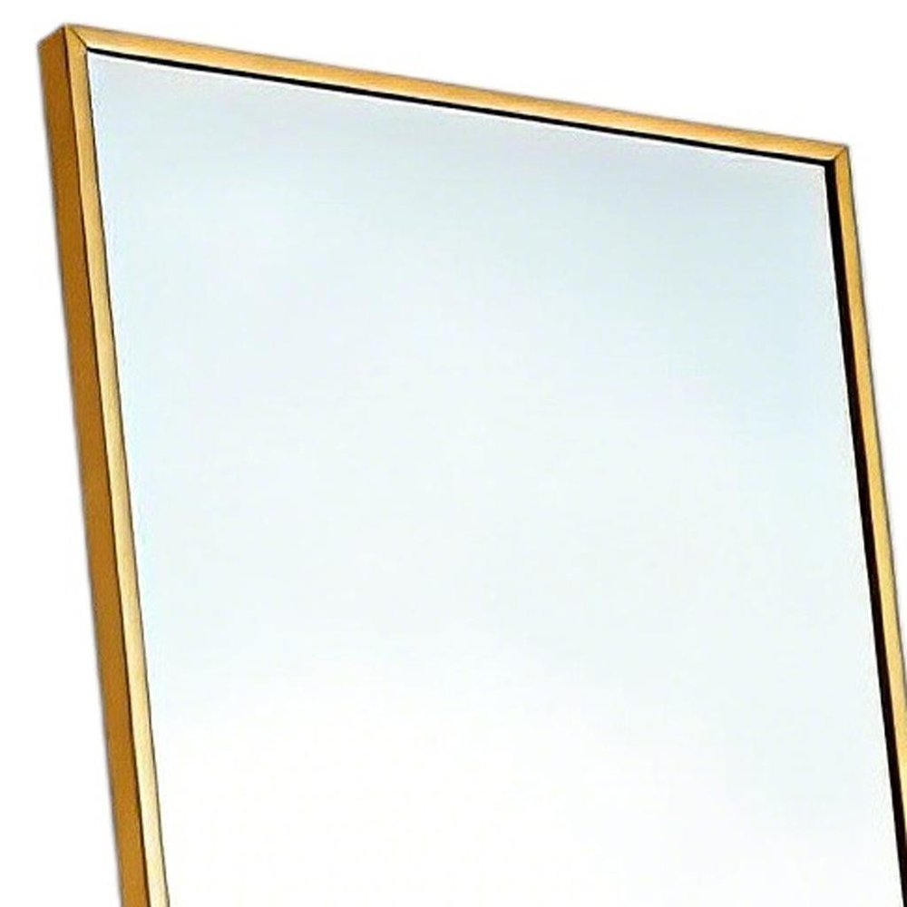 55" Gold Aluminum Freestanding And Wall Mounted Framed Full Length Mirror — view 3