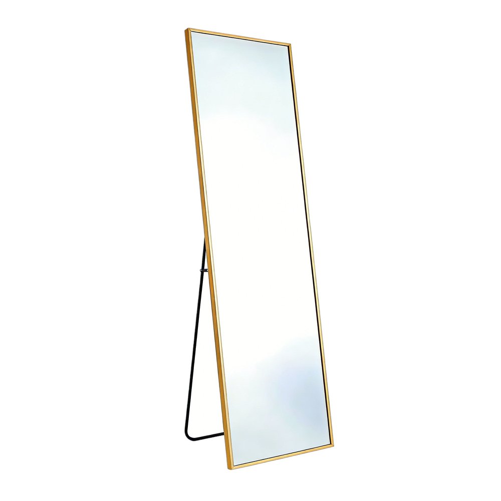 55" Gold Aluminum Freestanding And Wall Mounted Framed Full Length Mirror — view 1