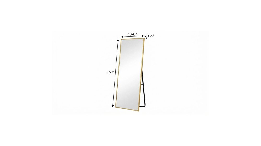 55" Gold Aluminum Freestanding And Wall Mounted Framed Full Length Mirror — view 4
