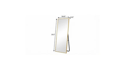 55" Gold Aluminum Freestanding And Wall Mounted Framed Full Length Mirror