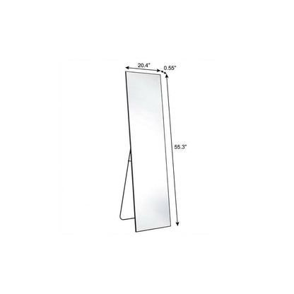 55" Black Aluminum Freestanding And Wall Mounted Framed Full Length Mirror