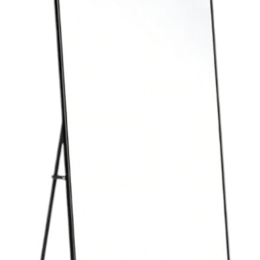 55" Black Aluminum Freestanding And Wall Mounted Framed Full Length Mirror — view 4