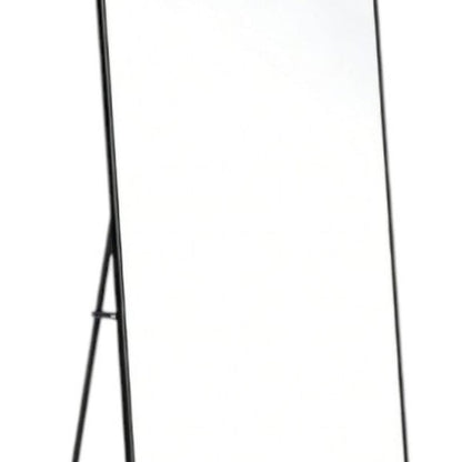 55" Black Aluminum Freestanding And Wall Mounted Framed Full Length Mirror