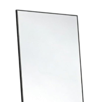 55" Black Aluminum Freestanding And Wall Mounted Framed Full Length Mirror
