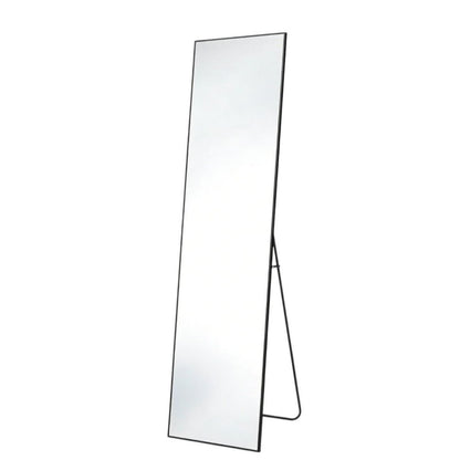 55" Black Aluminum Freestanding And Wall Mounted Framed Full Length Mirror