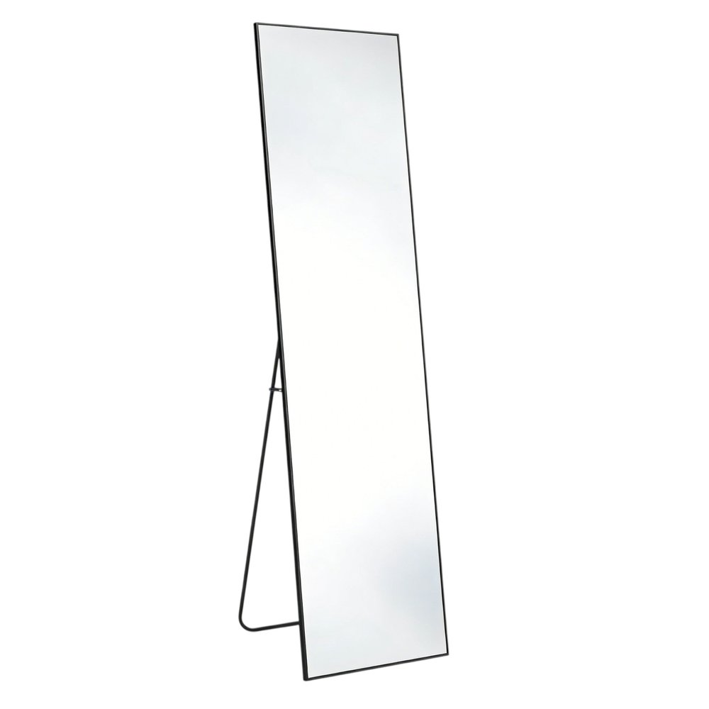 67" Black Aluminum Freestanding And Wall Mounted Framed Full Length Mirror — view 1
