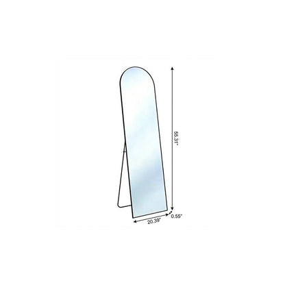 55" Black Aluminum Arch Freestanding And Wall Mounted Framed Full Length Mirror