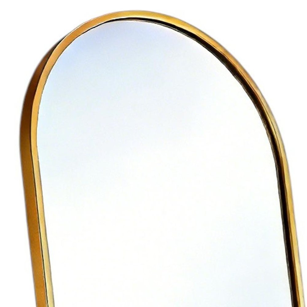 55" Gold Aluminum Arch Freestanding And Wall Mounted Framed Full Length Mirror — view 2
