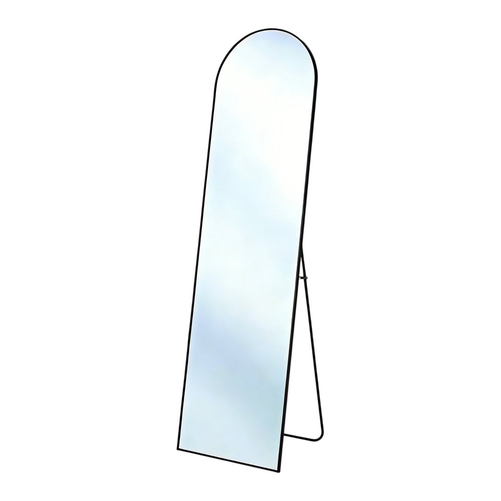 57" Black Aluminum Arch Freestanding And Wall Mounted Framed Full Length Mirror — view 3