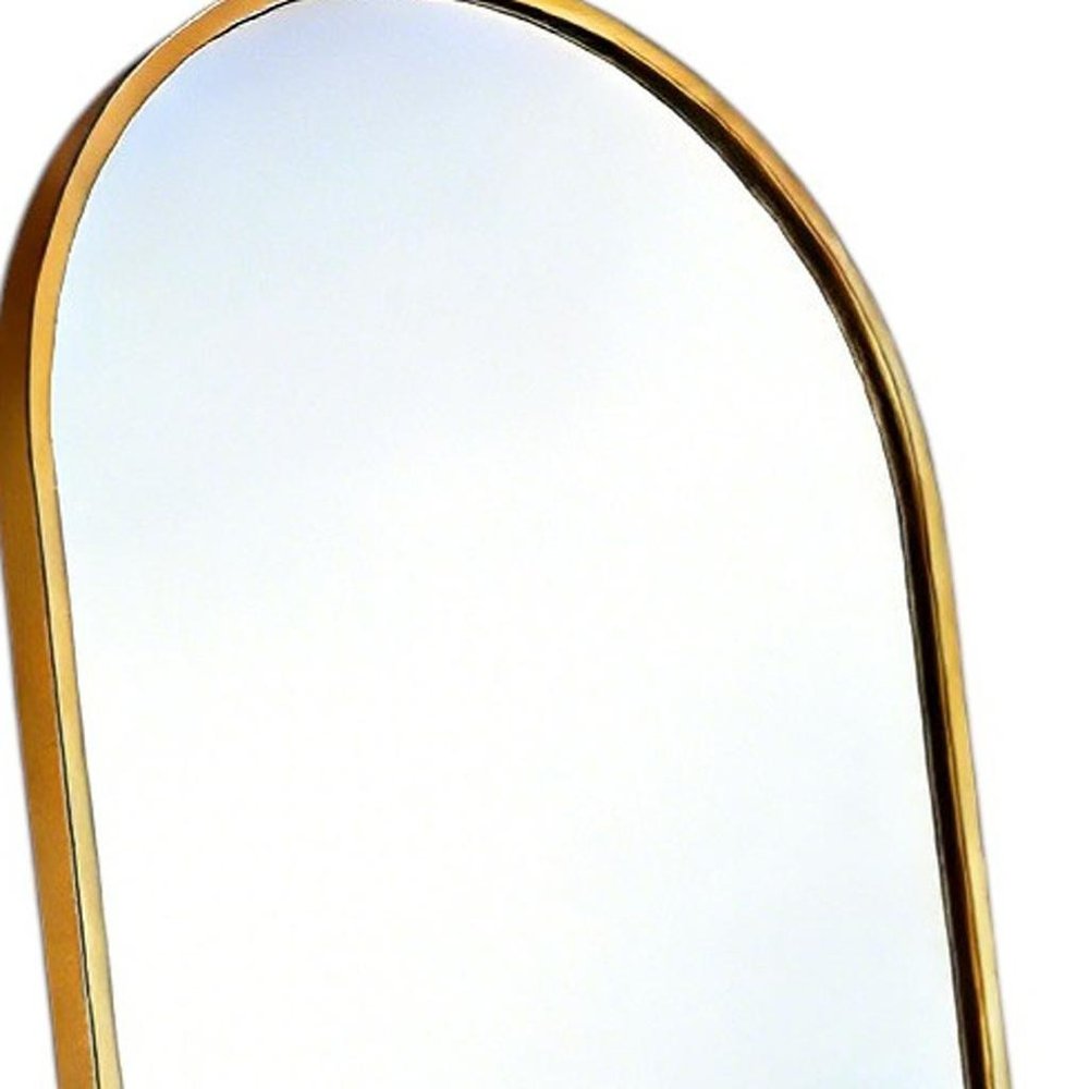 57" Gold Aluminum Arch Freestanding And Wall Mounted Framed Full Length Mirror — view 2