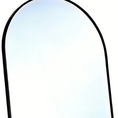 66" Black Aluminum Arch Freestanding And Wall Mounted Framed Full Length Mirror