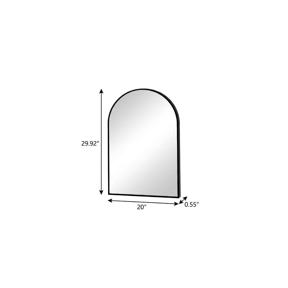 30" Black Aluminum Arch Framed Anti Fog Accent Mirror — view 3