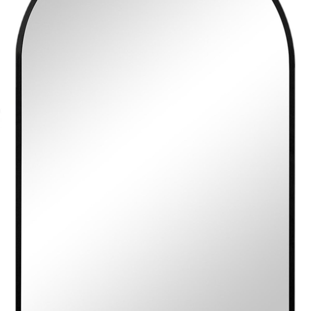 35" Black Aluminum Arch Framed Anti Fog Accent Mirror — view 7