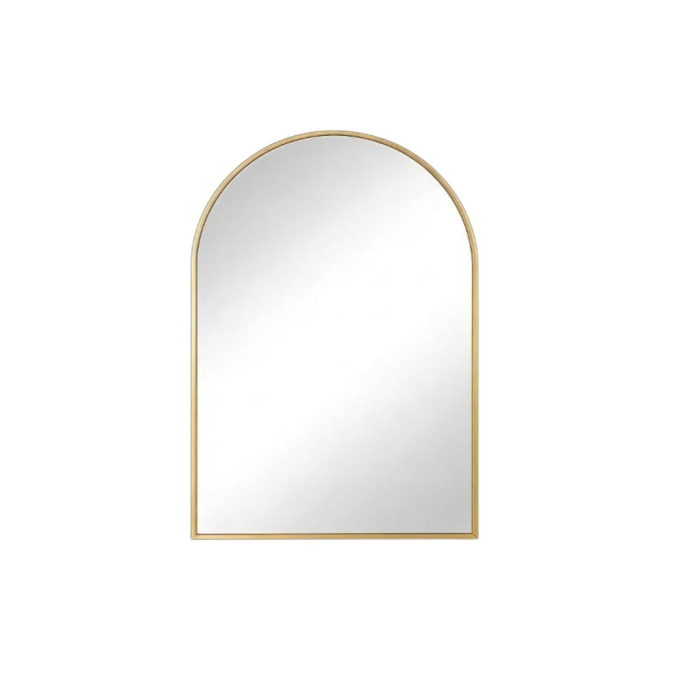 35" Gold Aluminum Arch Framed Anti Fog Accent Mirror — view 1