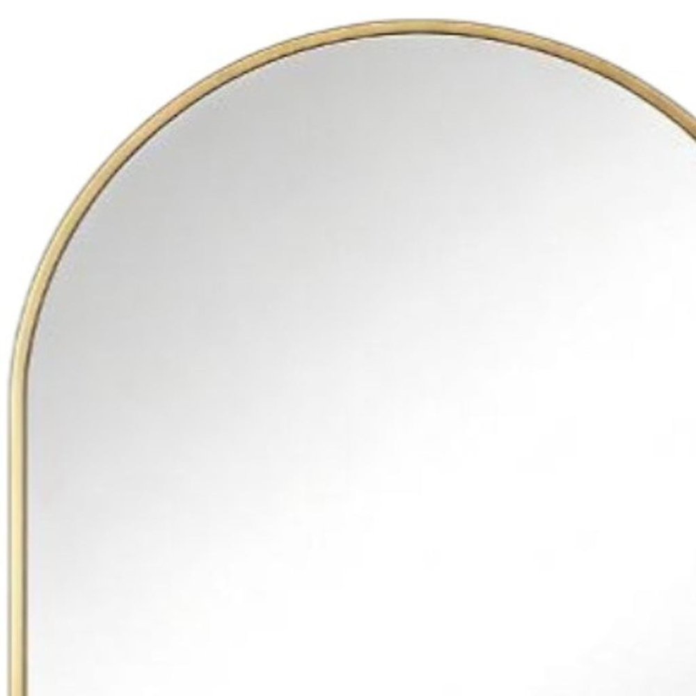 35" Gold Aluminum Arch Framed Anti Fog Accent Mirror — view 2