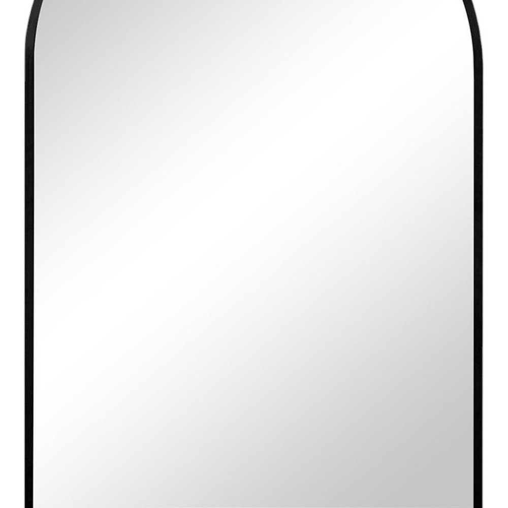 38" Black Aluminum Arch Framed Anti Fog Accent Mirror — view 6
