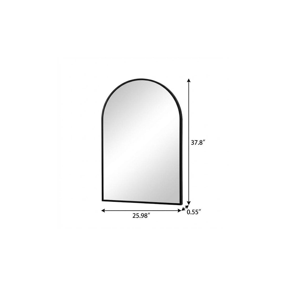 38" Black Aluminum Arch Framed Anti Fog Accent Mirror — view 2