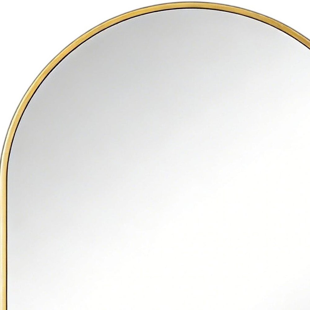 38" Gold Aluminum Arch Framed Anti Fog Accent Mirror — view 2