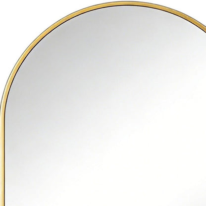 38" Gold Aluminum Arch Framed Anti Fog Accent Mirror