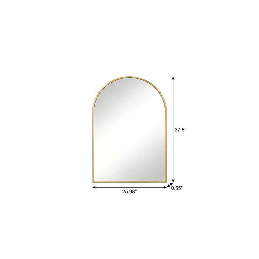 38" Gold Aluminum Arch Framed Anti Fog Accent Mirror — view 3