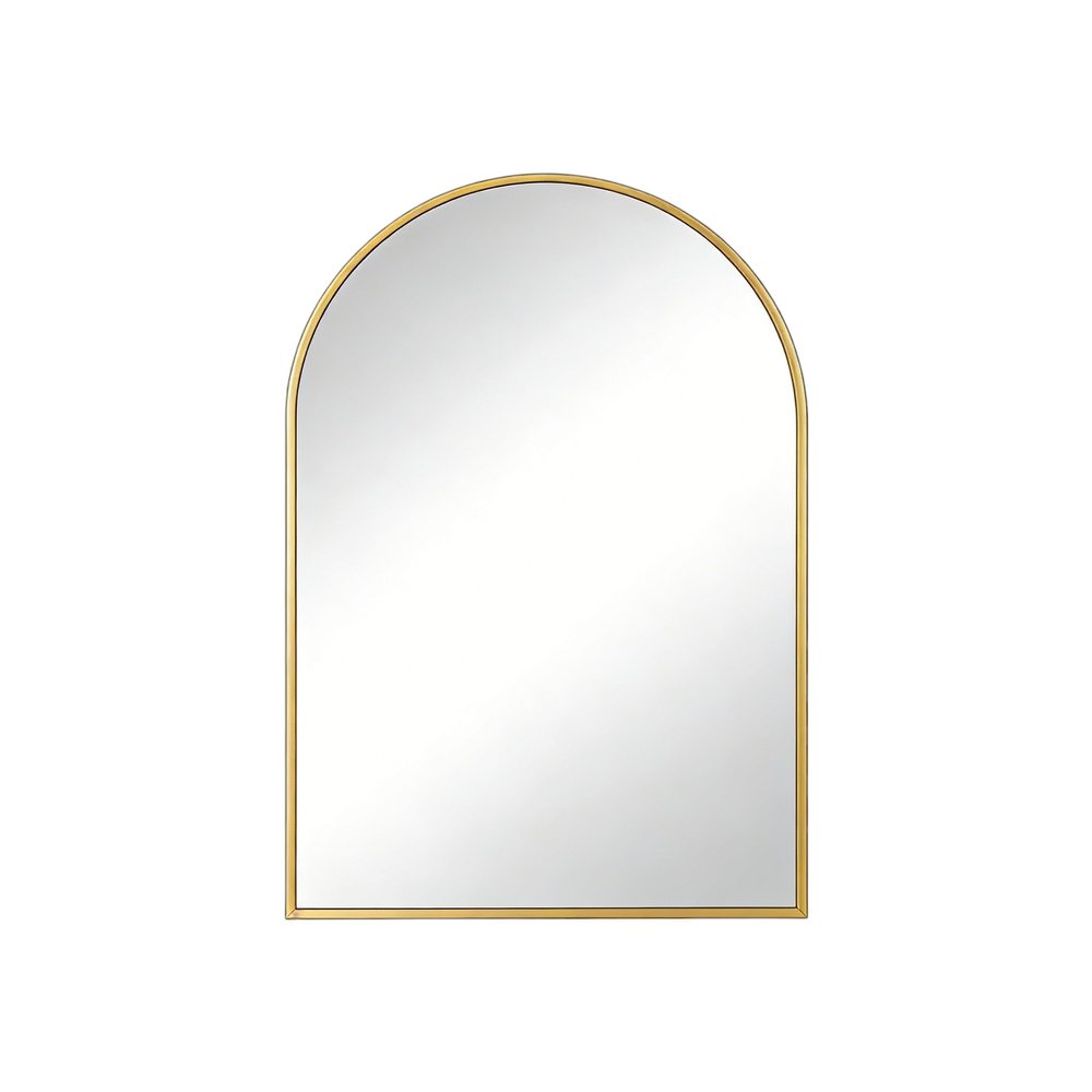 38" Gold Aluminum Arch Framed Anti Fog Accent Mirror — view 1