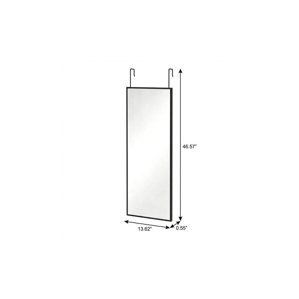 47" Black Aluminum Over the Door Framed Accent Mirror — view 3