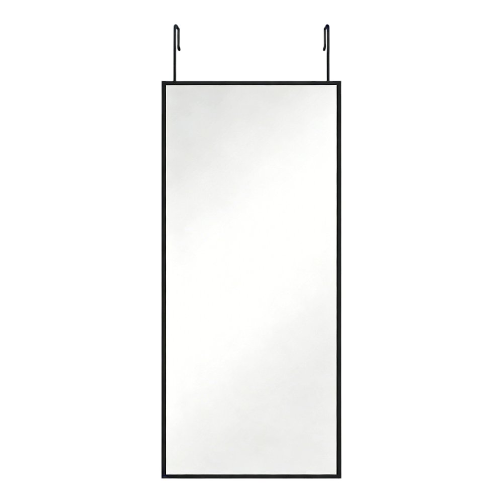 47" Black Aluminum Over the Door Framed Accent Mirror — view 1