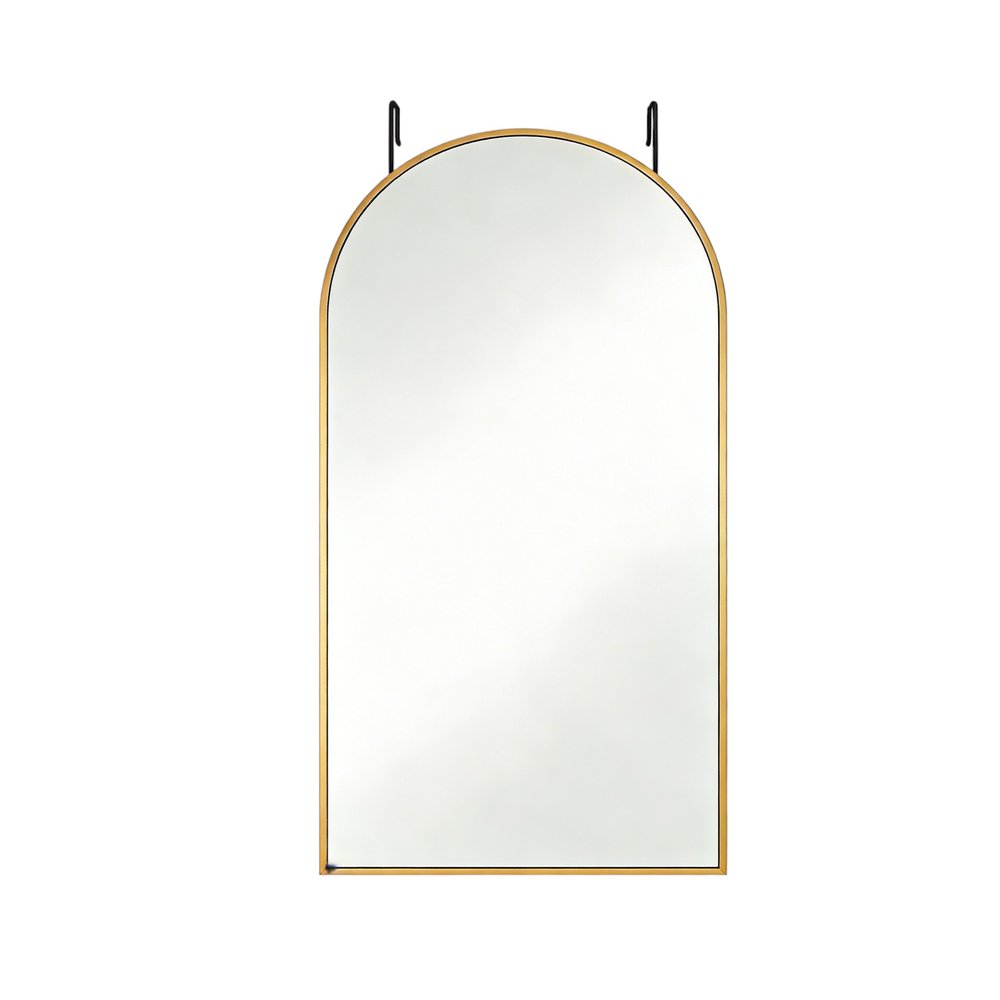 47" Gold Aluminum Arch Over the Door Framed Accent Mirror — view 1