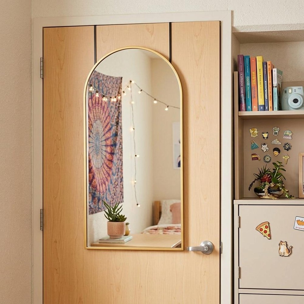 47" Gold Aluminum Arch Over the Door Framed Accent Mirror — view 4